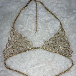 Gold Diamond see through bralette top.
